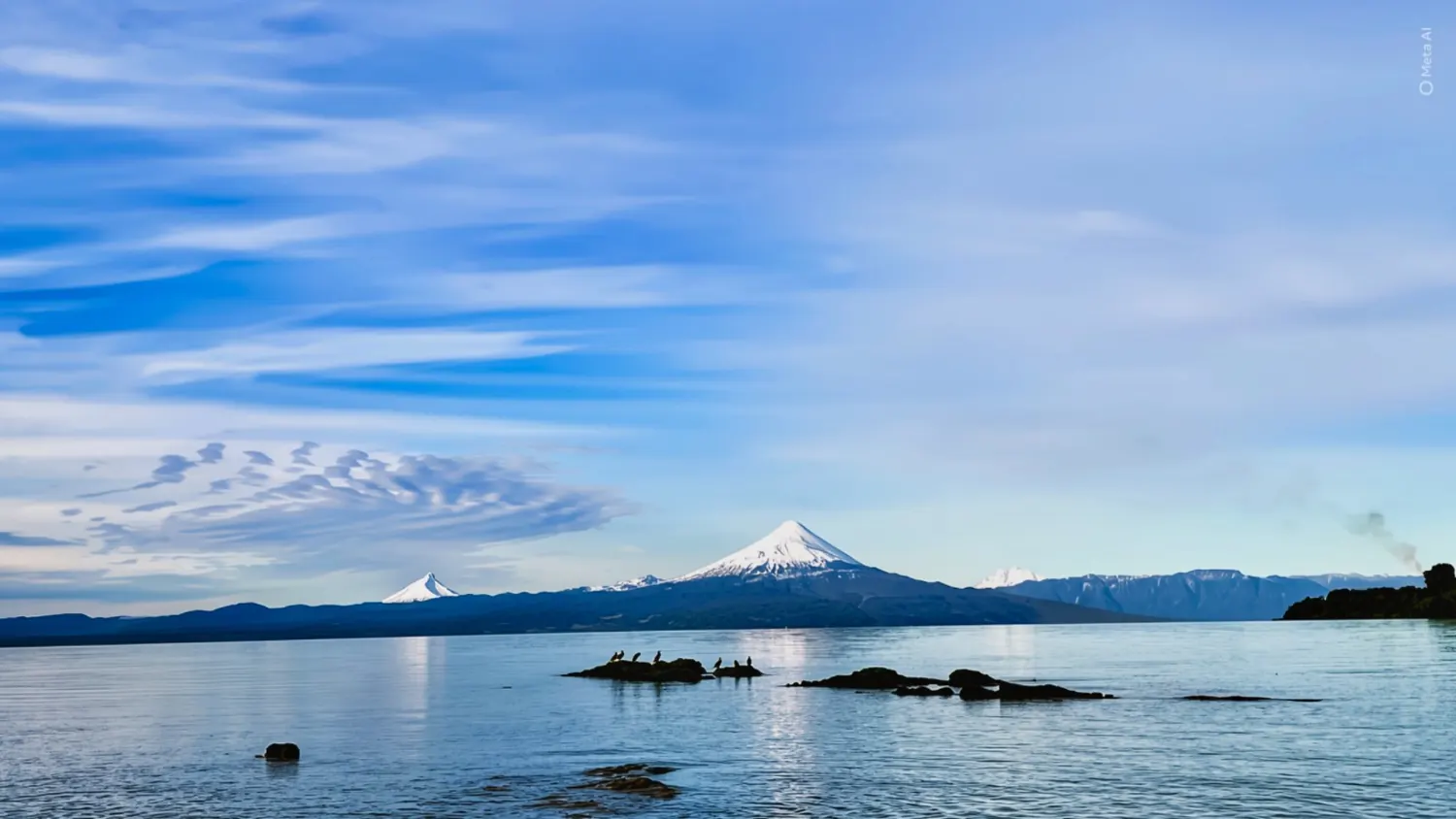 Lago Llanquihue con el volcán Osorno al fondo
